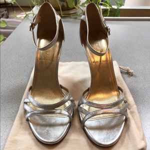 J CREW Metallic Leather High Heel Sandals 24805
